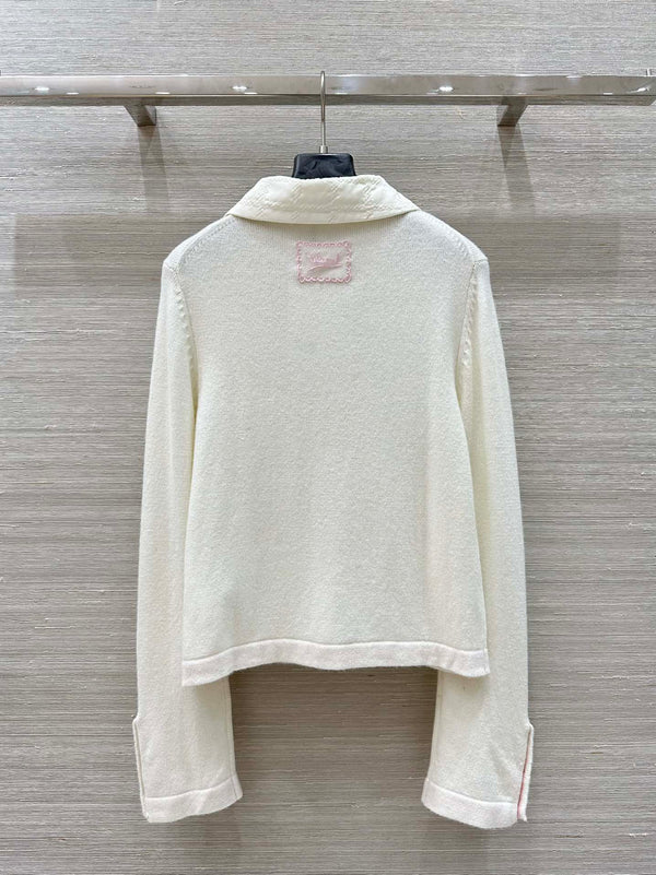 CC 25 Cardigan White Cashmere