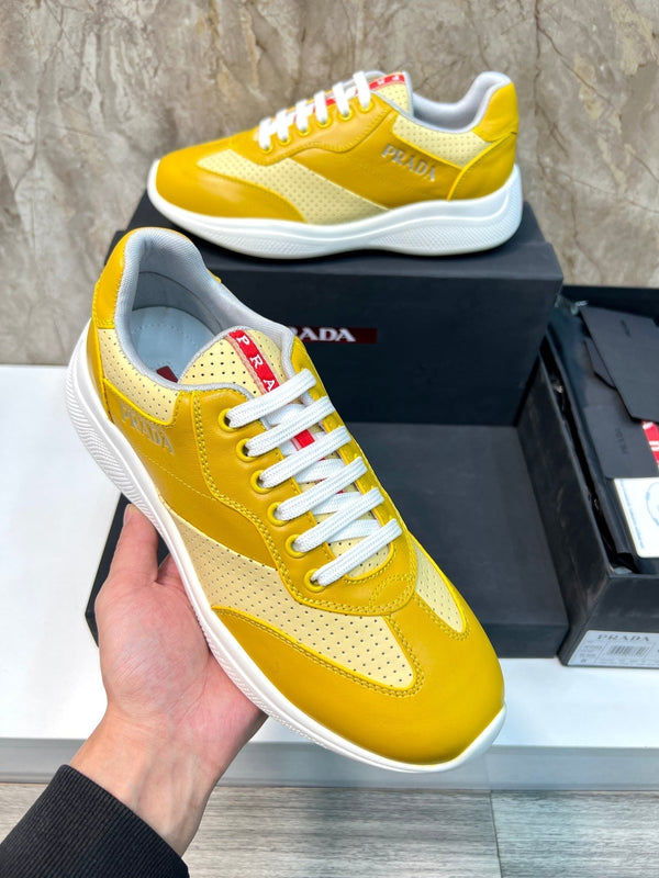 PRA AMERICA'S CUP SOFT RUBBER AND BIKE FABRIC SNEAKERS LIGHT YELLOW