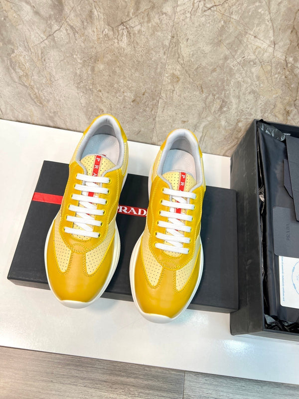 PRA AMERICA'S CUP SOFT RUBBER AND BIKE FABRIC SNEAKERS LIGHT YELLOW