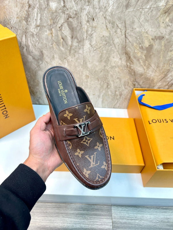 LV EASY MULE IN PELLE DI VITELLO CON MONOGRAMMA MARRONE CIOCCOLATO