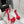 DC Flower High Heel Sandals 105mm Red Satin & Sheepskin 359506