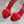 DC Flower High Heel Sandals 105mm Red Satin & Sheepskin 359506