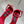 DC Flower High Heel Sandals 105mm Red Satin & Sheepskin 359506