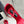 DC Rhinestone Bow Heel Sandals 105mm Red Satin & Sheepskin 359508