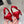 DC 25 Bow Slingback Pumps 30mm Red Satin & Sheepskin 359510