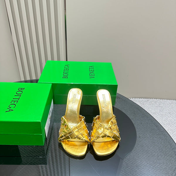blink mule 95 in pelle di agnello metallizzata oro