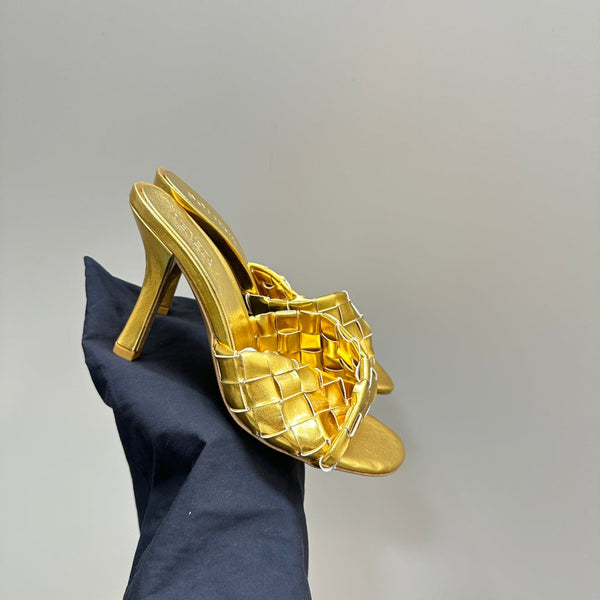 blink mule 95 in pelle di agnello metallizzata oro