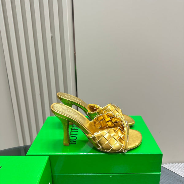 blink mule 95 in pelle di agnello metallizzata oro