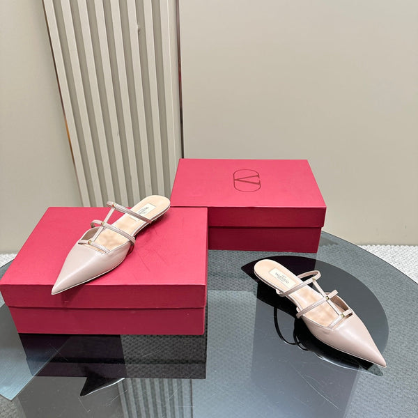 VL Rockstud Soft Pink Calfskin Mule 20mm