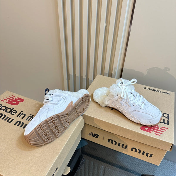 Miu x Balance 530 SL Mule White Suede
