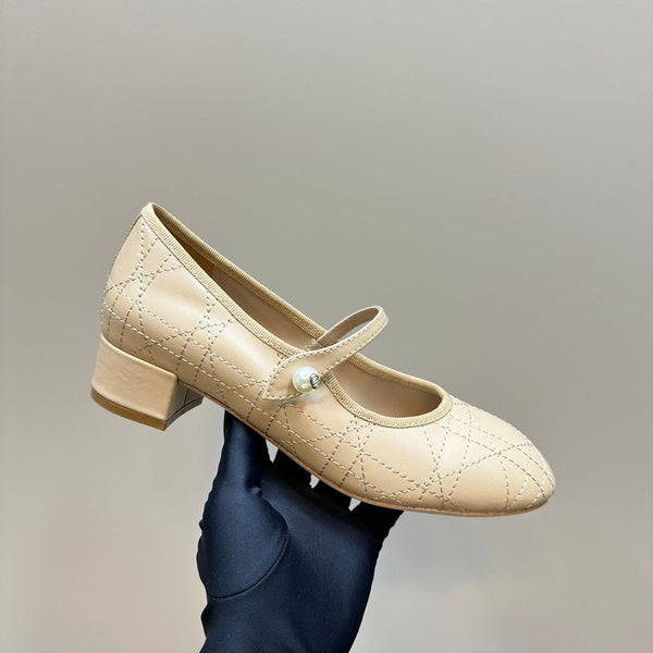 CD Ballet Pump Beige Soft Cowhide