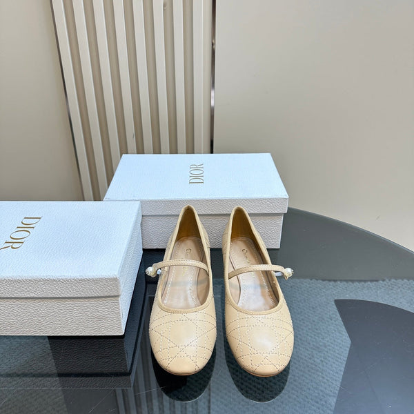 CD Ballet Pump Beige Soft Cowhide
