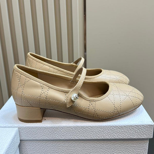 CD Ballet Pump Beige Soft Cowhide