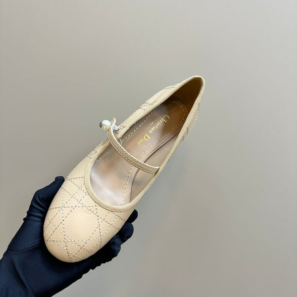 CD Ballet Pump Beige Soft Cowhide