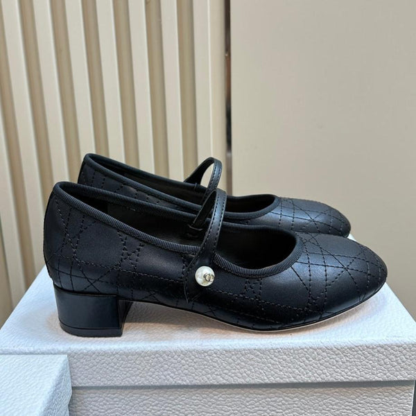 CD Ballet Pump Black Soft Cowhide