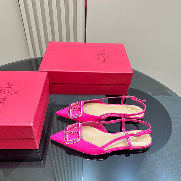 Vlogo Glow Slingback in pelle nappa laminata rosa intenso mix beige 999032