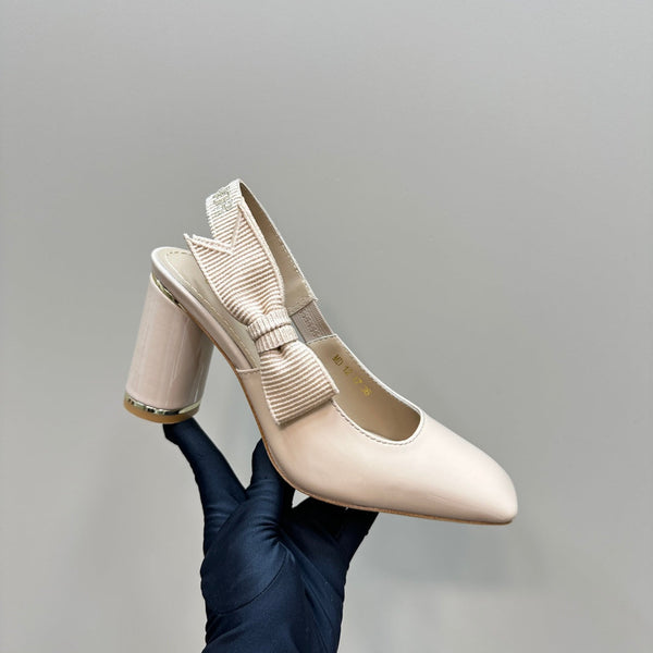 Miss Dior Paris Slingback Pump In Beige Glossy Cowhide 998863