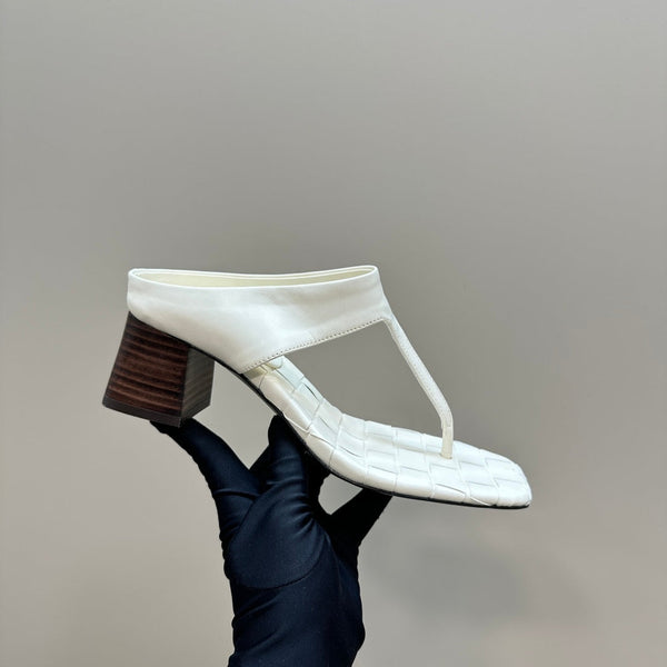 BV 26s Marella Thong 5.5cm Cream Intrecciato Leather