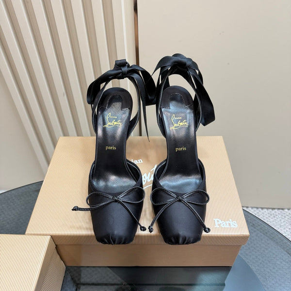 CL 25C Cassia Lace Up 100mm Black Silk 215855