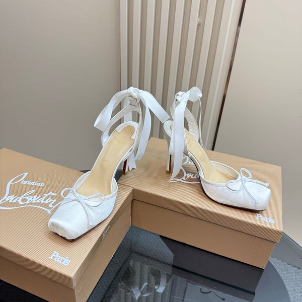 CL 25C Cassia Lace Up 100mm White Silk 215857