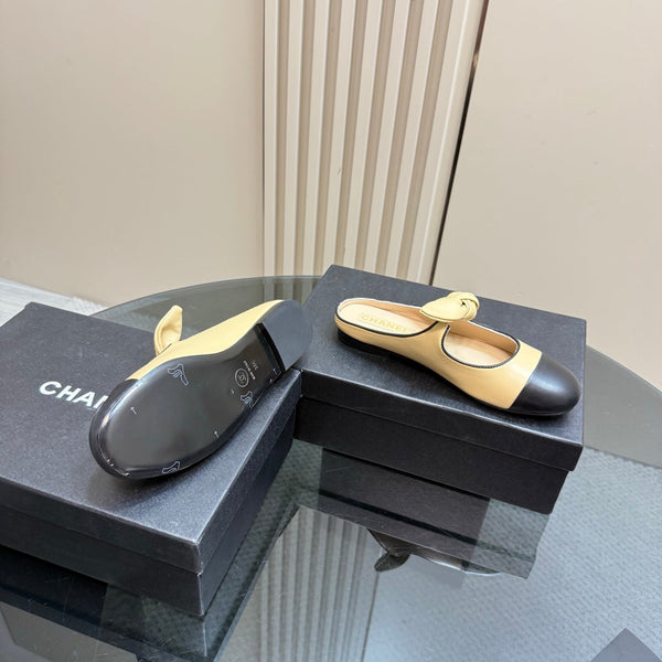 CC 25 Mule Flat Giallo Pastello Pelle di Pecora 239416