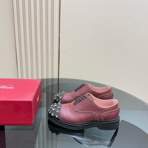Mocassini Viv in pelle di vacchetta color rosa perla 299781