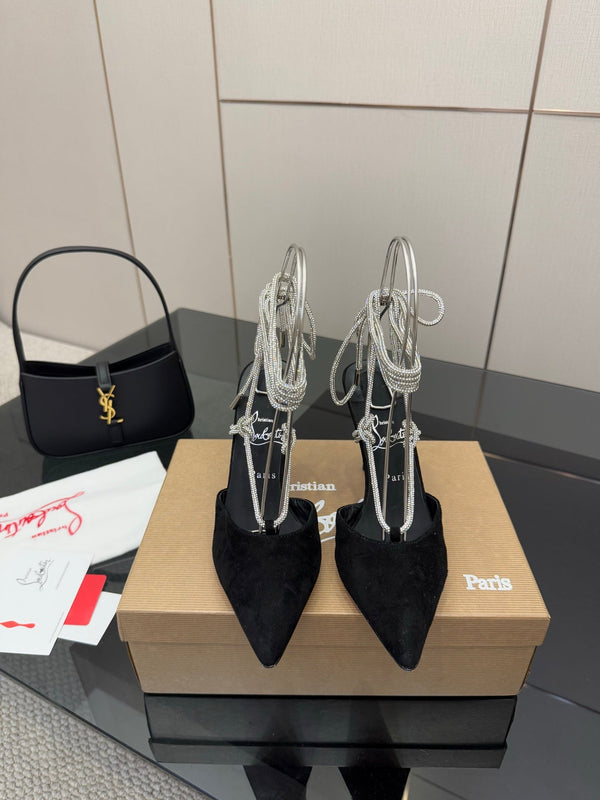 CL Mules Black 8.5cm Original Material 299877
