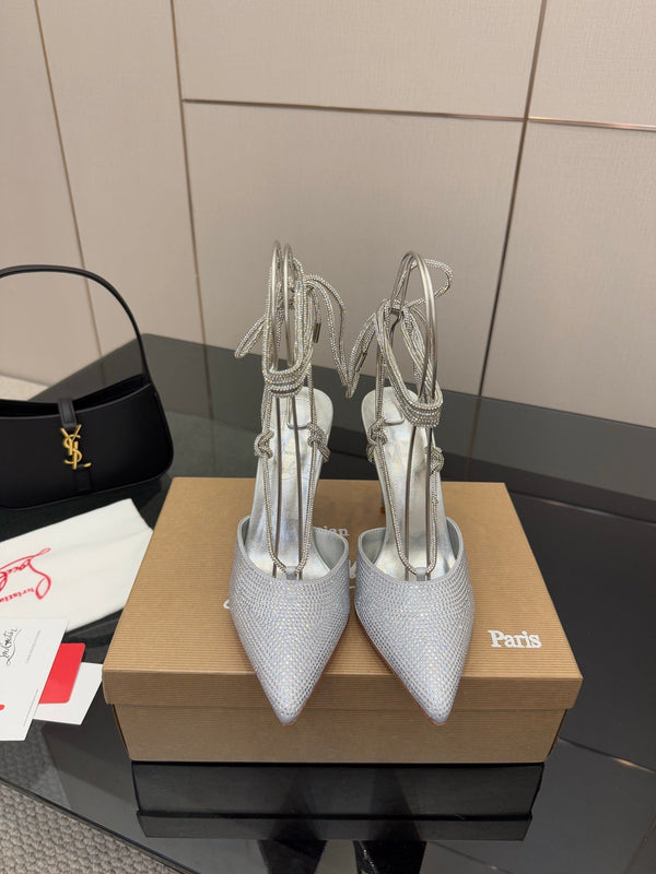CL Mules Silver 8.5cm Original Material 299878