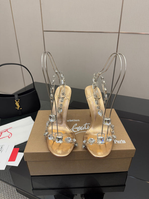 CL Diamond Sandals Gold Original Material 299882