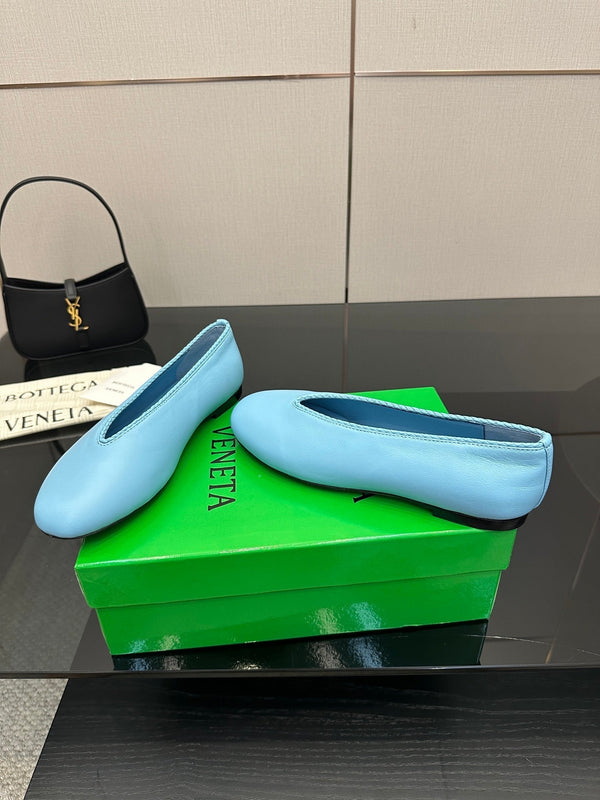 BV Puddle Ballet Flat Blue Lambskin 427639