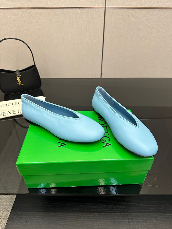 BV Puddle Ballet Flat Blue Lambskin 427639