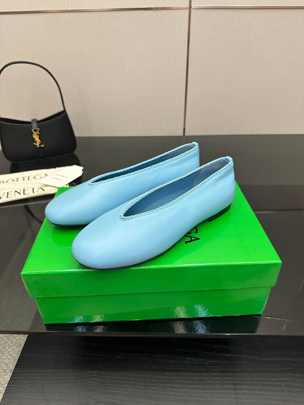 BV Puddle Ballet Flat Blue Lambskin 427639