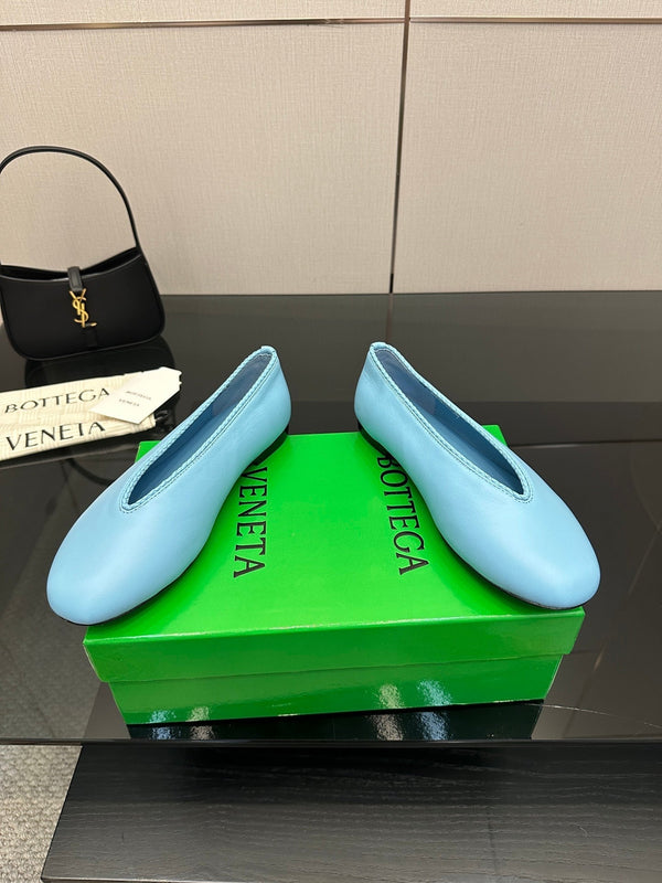 BV Puddle Ballet Flat Blue Lambskin 427639