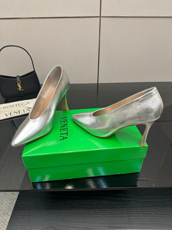 BV Pump 90mm Sliver Calfskin 427646