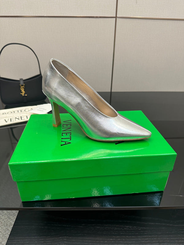 BV Pump 90mm Sliver Calfskin 427646