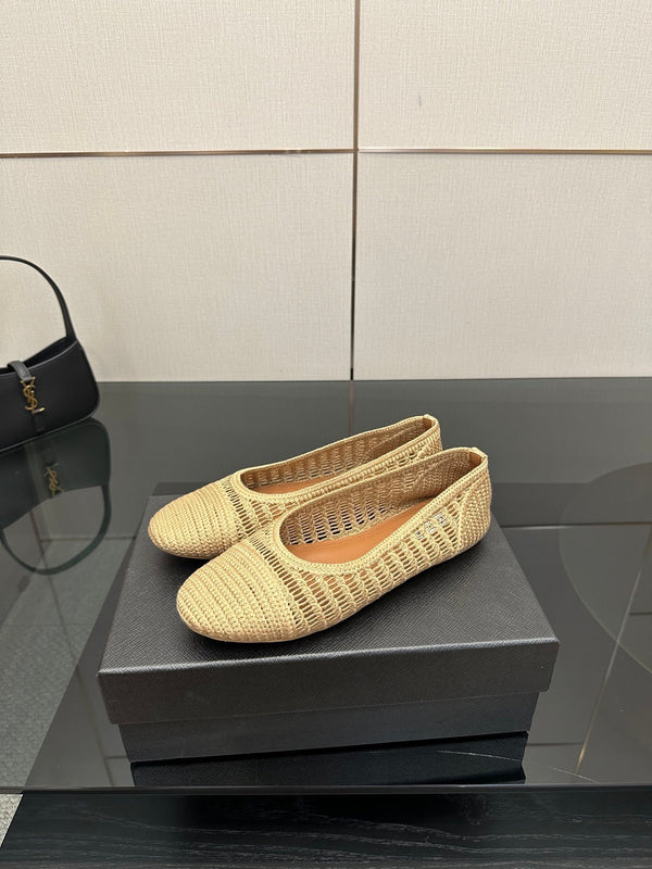Alaia 2025 Ballet Flat Beige Raffia 433756