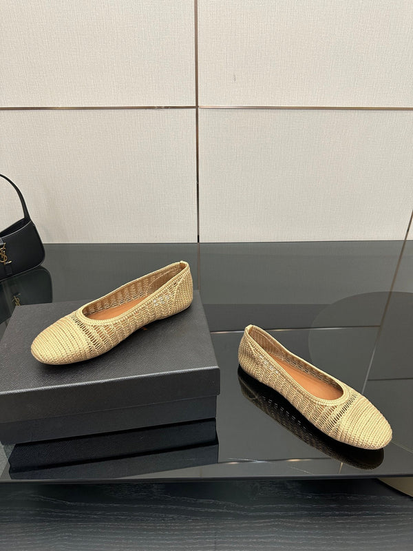 Alaia 2025 Ballet Flat Beige Raffia 433756