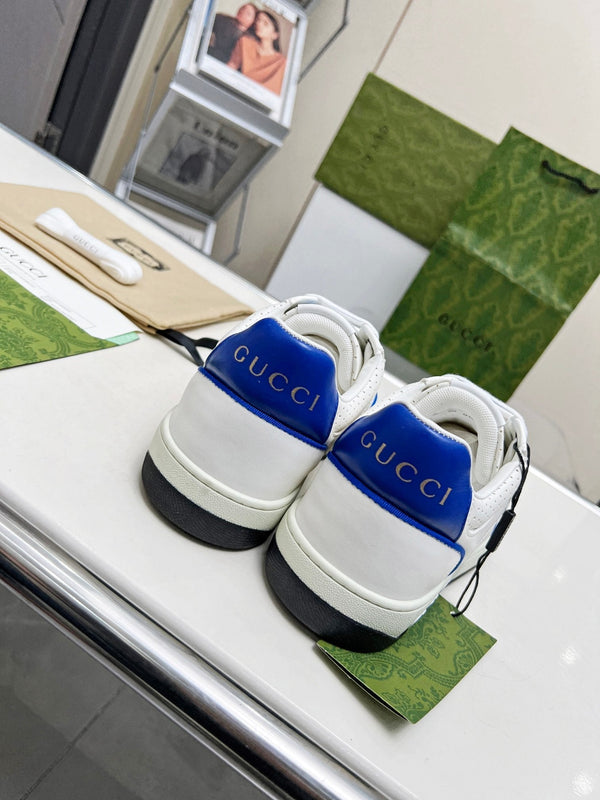 Sneaker GG Mac80 da uomo in pelle di vacchetta bianca e blu 539528