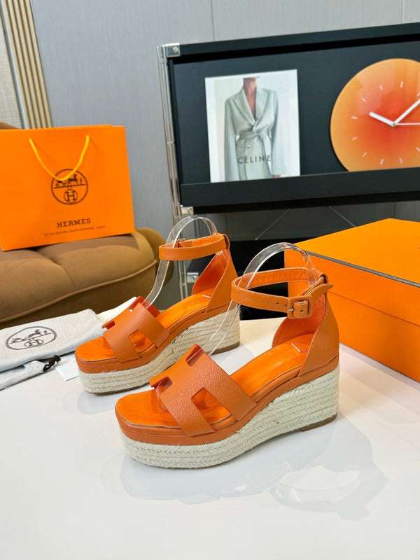 Espadrillas Elda 80 Pelle di vitello Epsom arancione