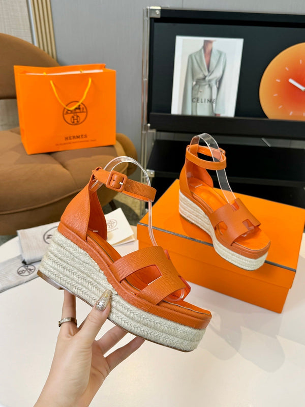 Espadrillas Elda 80 Pelle di vitello Epsom arancione