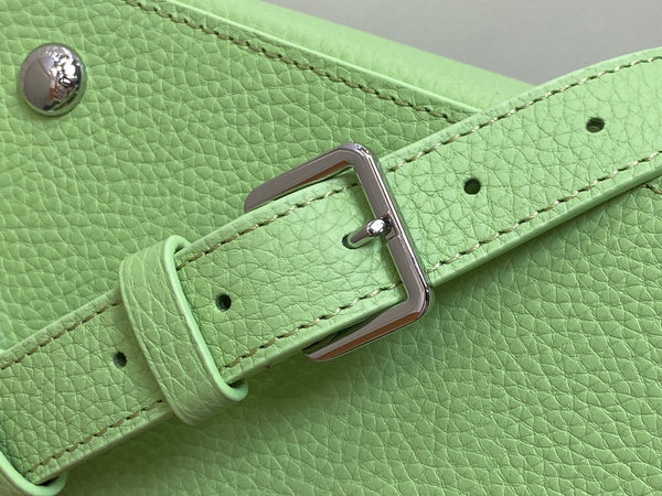 capucines mm 31,5 pelle taurillon verde turchese hardware argento