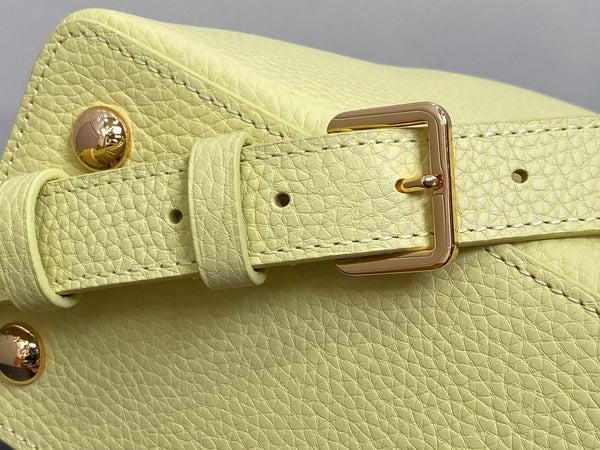 capucines mm 31.5 pelle taurillon gialla hardware dorato