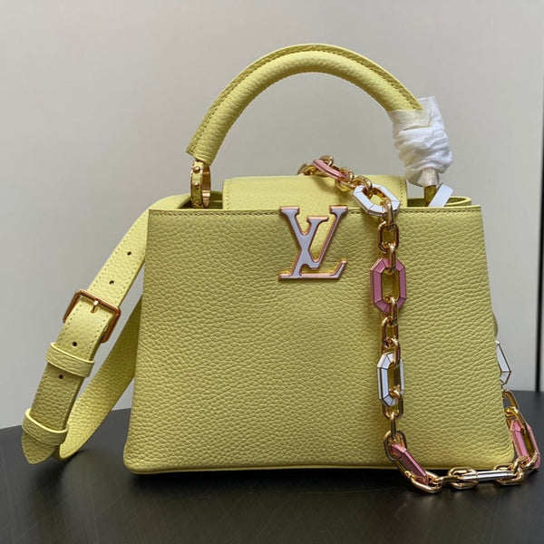 CAPUCINES BB 27 GIALLO TAURILLON ORO HARDWARE
