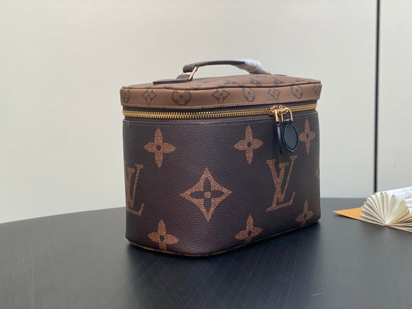 LV Nice BB Bag 24cm Brown Canvas Cowhide 320699