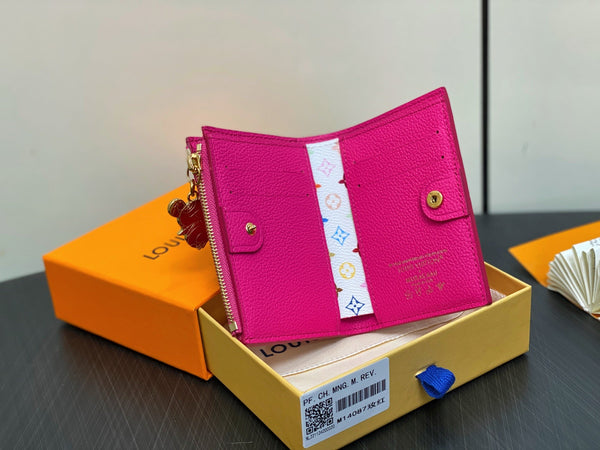 LV x TM Portfolio Lisa Wallet Pink Gold Leather 329901