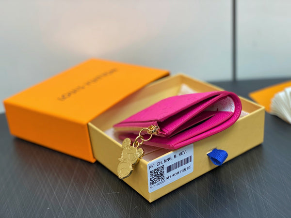 LV x TM Portfolio Lisa Wallet Pink Gold Leather 329901