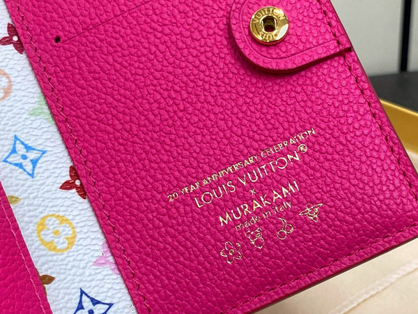 LV x TM Portfolio Lisa Wallet Pink Gold Leather 329901