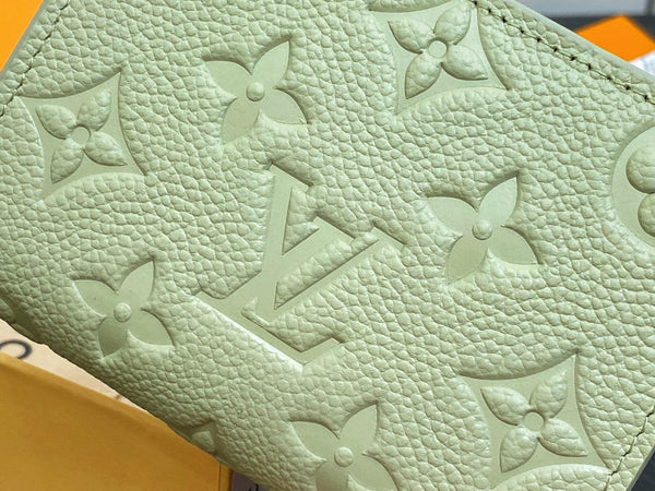 LV x TM Portfolio Claire Green Gold Leather 329879