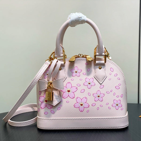 LV x TM Cherry Blossom Bag 23.5cm Pink Leather 334088