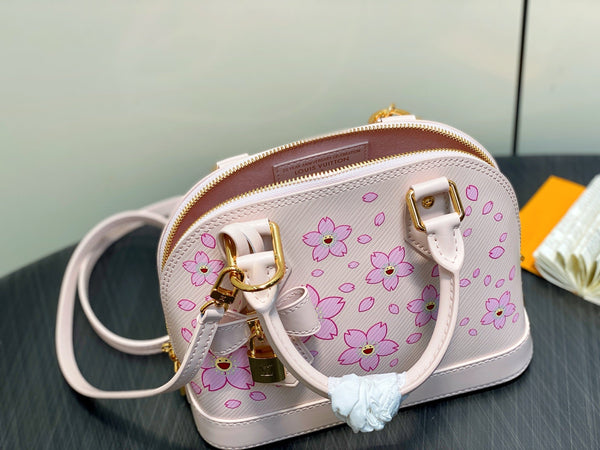 LV x TM Cherry Blossom Bag 23.5cm Pink Leather 334088